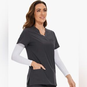 ⚜️ COZYFIT Scrub Top - Soft Stretch, V-Neck sz XS